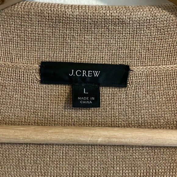 J. Crew Eloise Sweater Blazer Women’s Size Large Jacket Knit Cotton Wool Tan - Picture 6 of 8